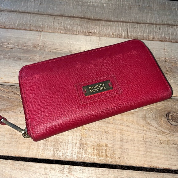 Badgley Mischka Red Leather Wallet - Picture 1 of 5